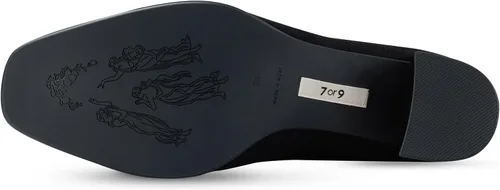 Vista 4 de 7or9 Botines de tacón medio para mujer con suela de lengüeta Chelsea Fashion Go Go Botas hasta la rodilla Botas de tacón grueso de lana - Negro
