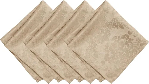 Vista 6 de Elrene Home Fashions Caiden Elegance Servilletas de tela de damasco impermeables, resistentes a las manchas y a las arrugas (juego de 4), 17 x 17