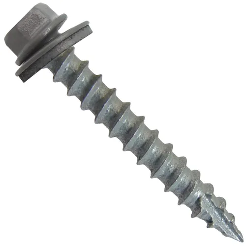 Vista 20 de Tornillos para techos de metal #14 (750) Tornillos x 1-1/2 "ABC Gris Arandela hexagonal Tornillo de techo de chapa metálica para techo.