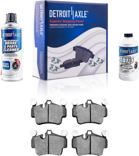 Vista 137 de Detroit Axle - Pastillas de freno para Ford F-150 99-03, 02 Lincoln Blackwood, Pastillas de freno de cerámica delanteras y traseras con repuesto
