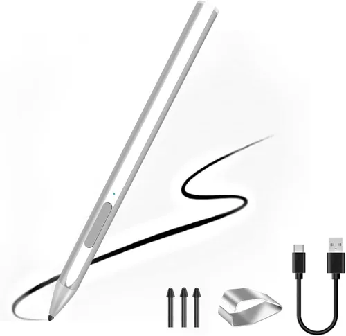 Vista 7 de Lápiz capacitivo para Microsoft Surface Pro12/11/10/9/8/7/6/5/4/3/X, color negro Sensibilidad a la presión 4096, accesorio magnético, carga USB