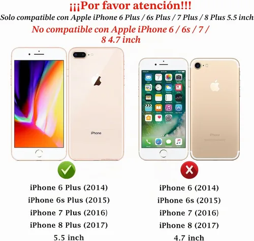 Vista 2 de MDCN Funda para iPhone 8 Plus, iPhone 7 Plus: funda protectora de doble capa resistente para teléfono celular, a prueba de golpes, resistente