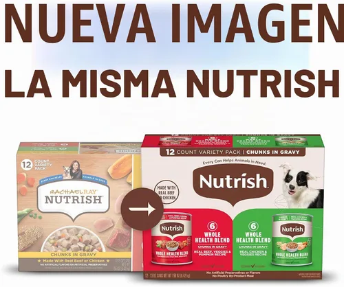 Vista 2 de Nutrish Chunks in Gravy Variety Pack Wet Dog Food, 13 oz. Can (Rachael Ray)