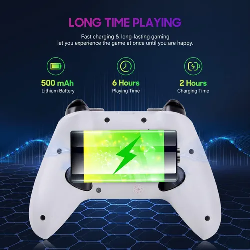 Vista 7 de TechKen 2.4G Wireless Joystick Controller Compatible for Xbox One PC and Playtation 3 with Dual Vibration and Lager Capacity Rechargeable Battery