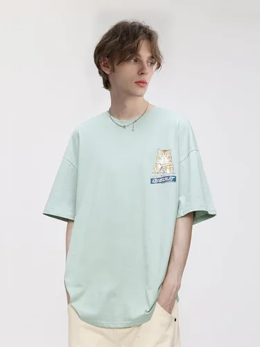 Vista 3 de Vamtac Mens Oversized Dog Cat Graphic Tees Harajuku Shirt Casual Summer Tops Streetwear Aesthetic T-Shirt Unisex