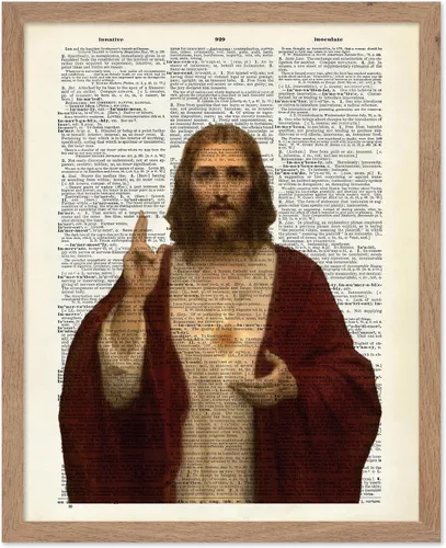 Vista 92 de Poster Master Póster de retrato vintage, impresión cristiana retro, regalo para religiosos, amigos, cara de Jesucristo, sudario de Turín, Biblia