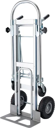 Vista 4 de LEADALLWAY Camión de mano convertible de aluminio 3 en 1, carrito dolly plegable de servicio pesado, ruedas neumáticas y sólidas para mudanza