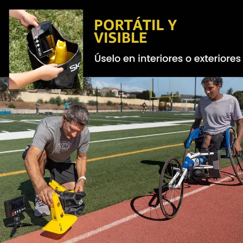 Vista 3 de SKLZ - Puertas de velocidad para deportes y entrenamiento de velocidad atlético, color amarillo