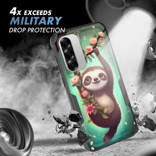 Vista 593 de Funda para Galaxy A14 5G, resistente de doble capa híbrida de policarbonato duro, goma suave, a prueba de golpes, funda protectora resistente