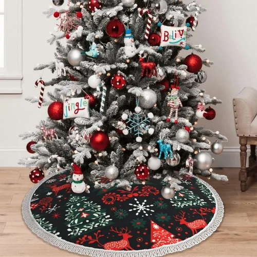Vista 7 de Decoraciones navideñas, falda de árbol personalizada para Navidad, Pascua, primavera patriótica verano falda de árbol mexicano, regalos