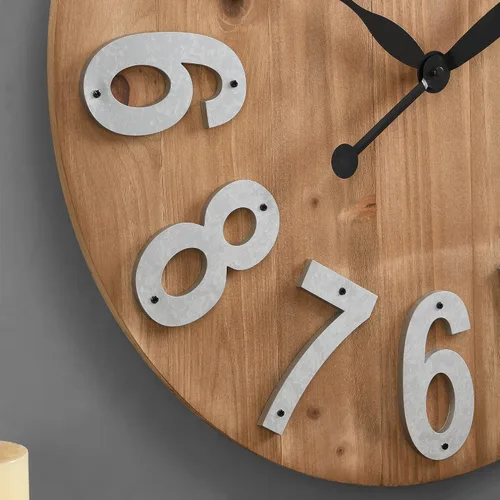 Vista 3 de FirsTime & Co. Reloj de pared de madera con listones, 22.5 pulgadas, color marrón, 243