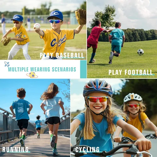 Vista 7 de Kids Sunglasses Youth Baseball Sunglasses for Boys Girls 3-12 Polarized Softball Sports Goggles UV Protection
