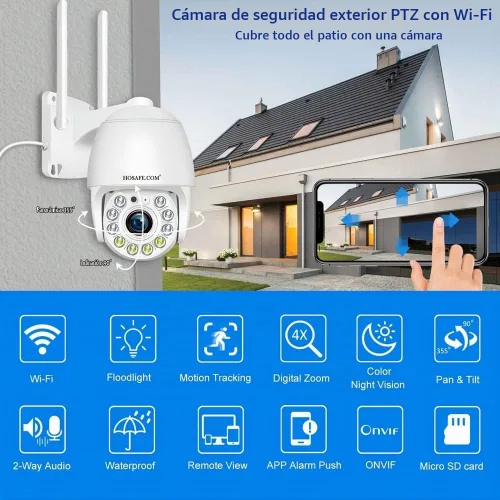 Vista 2 de Cámaras de seguridad WiFi inalámbricas para exteriores con videovigilancia enchufable 24/7