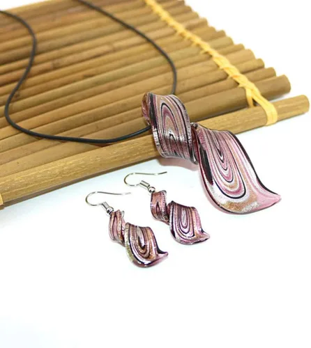 Vista 2 de Holibanna Aretes y collares en forma de espiral con colgante de cristal, joyería colgante, regalo para mujer, collar bohemio, aretes colgantes