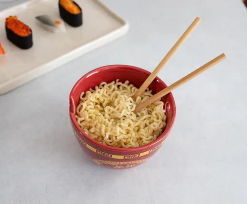 Vista 5 de Boom Trendz Year Of The Dragon - Juego de cerámica del zodiaco chino Incluye cuenco de fideos ramen de 16 onzas y palillos de madera, plato