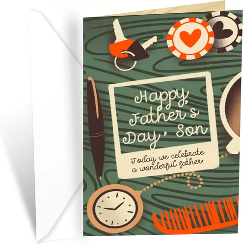 Vista 8 de Prime Greetings Tarjeta del día del padre para hermano, hecha en Estados Unidos, ecológica, tarjeta gruesa con sobre de primera calidad de 5 x 7.75