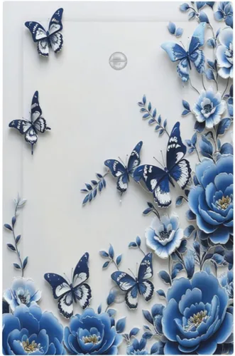 Vista 68 de Decorative Outlet Covers Blue Background White Cat Daisy Floral 2-Gang 1-Gang Wall Plate Single Toggle/Rocker Farmhouse Style Light Switch Covers