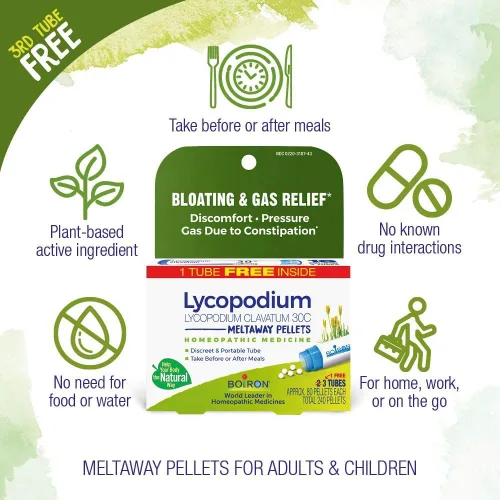 Vista 3 de Boiron Lycopodium Clavatum 30C Medicina homeopática para aliviar la hinchazón, el alivio de gases y la presión o molestias estomacales - 3