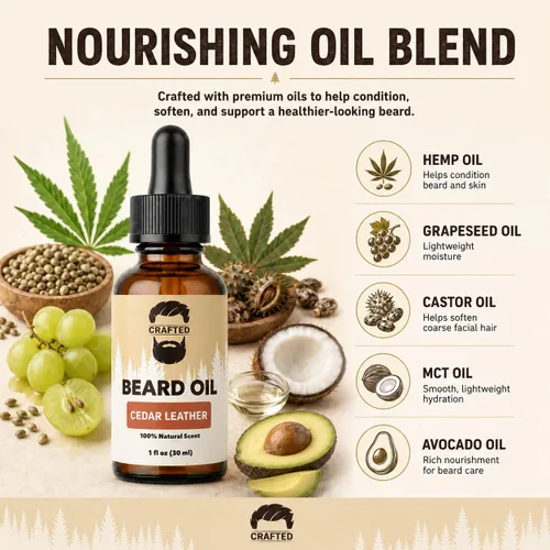 Vista 8 de Aceite para barba de Crafted Beards – Acondicionador de aceite para barba – Deja tu barba sintiéndose increíble – Todos los ingredientes naturales