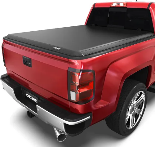Vista 28 de OEDRO FRP Cubierta Tonneau Rígida de Triple Pliegue Compatible con Chevy Silverado 1500 y GMC Sierra 1500 2007-2013 Nuevo Estilo de Carrocería Cama