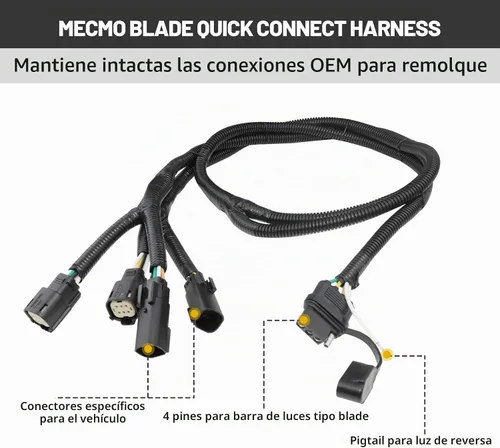 Vista 2 de MECMO Adaptador de 4 pines con luz de puerta trasera inversa para 2019-2022 Chevy Silverado/GMC Sierra 1500 y 2020-2023 HD, arnés de conexión rápida