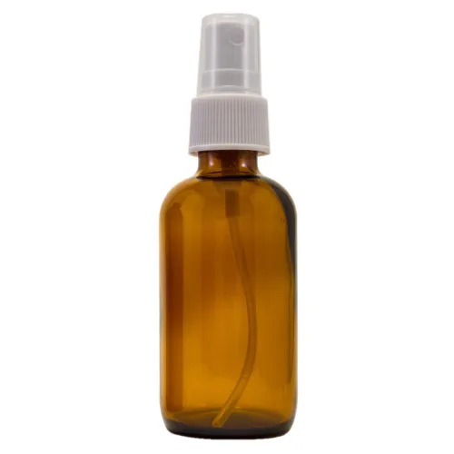 Vista 3 de Botella de vidrio ámbar de 2 fl oz con tapa de spray negra (paquete de 6)