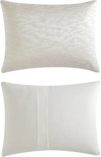 Vista 9 de Vera Wang - Juego de funda de edredón tamaño Queen, ropa de cama de algodón suave con sensación de tejido texturizado, cierre de botón y lazos
