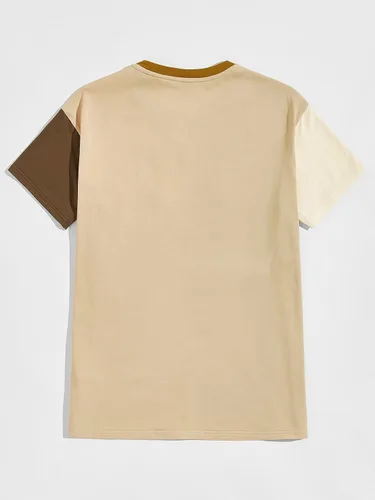 Vista 2 de Floerns Camiseta de manga corta con cuello redondo y estampado de letras para hombre
