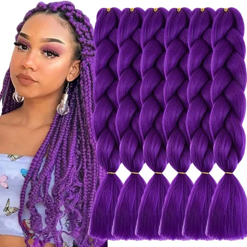 Vista 25 de Beige (613) Cabello trenzado 6 paquetes de extensiones de cabello sintético de 24 pulgadas, extensiones de cabello trenzado Jumbo Ombre trenzado