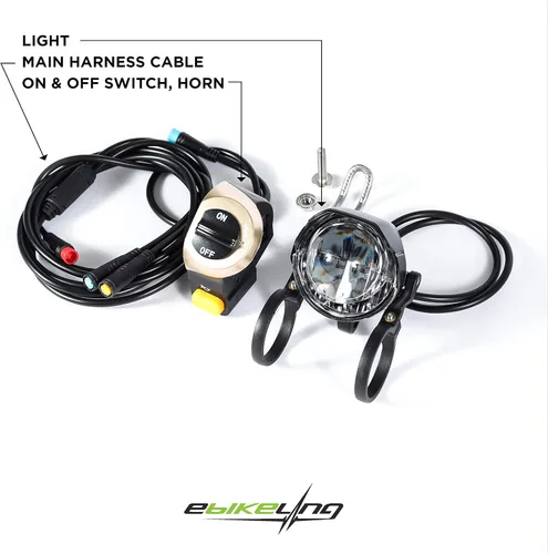 Vista 6 de eBikeling Faro de bicicleta eléctrica/extremadamente brillante impermeable luz delantera de bicicleta con cuerno/luces de bicicleta E
