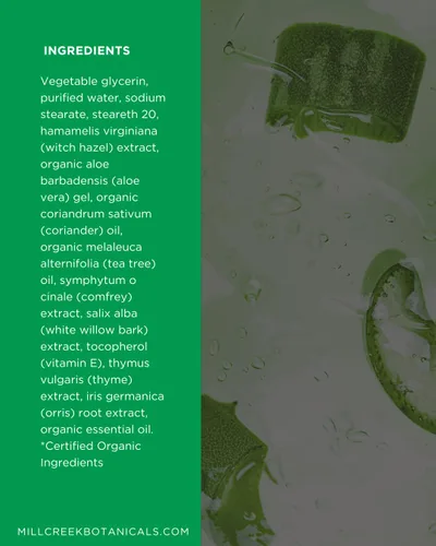 Vista 4 de Mill Creek Botanicals Aloe Fresh desodorante en barra con aceite de árbol de té, 2.5 onzas