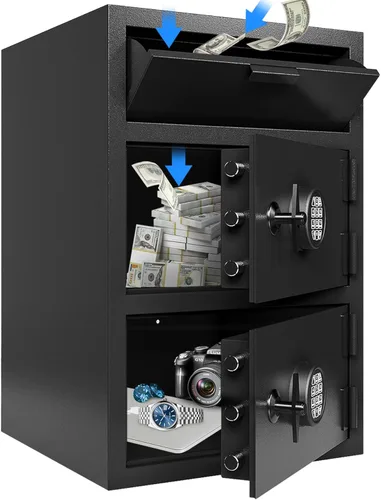 Vista 9 de Caja de seguridad con ranura de depósito para negocios, cajas de seguridad para dinero en efectivo con ranura de depósito, caja fuerte de dinero