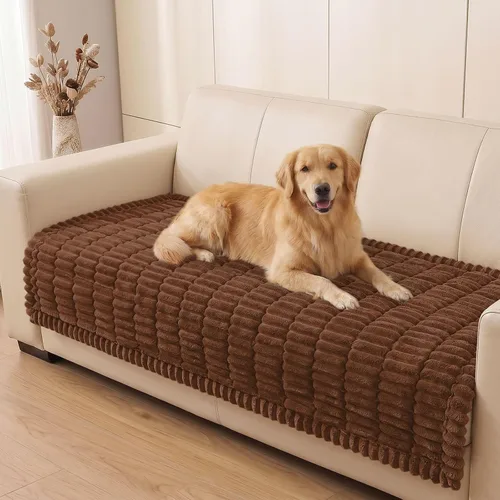 Vista 11 de Smiry - Funda para sofá para perros lavable, fundas para sofá de mascotas no deslizantes y peludas para sofá de 3 cojines, aptas para mascotas