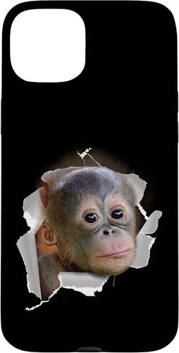 Vista 9 de Funda para disfraz con cara de Utan para iPhone 16 con diseño divertido de mono Orang Utan