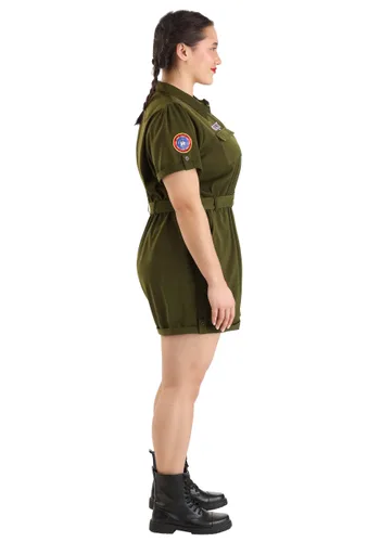 Vista 11 de Disfraz Enterizo de Traje de Vuelo Top Gun para Mujer Talla Plus Multicolor