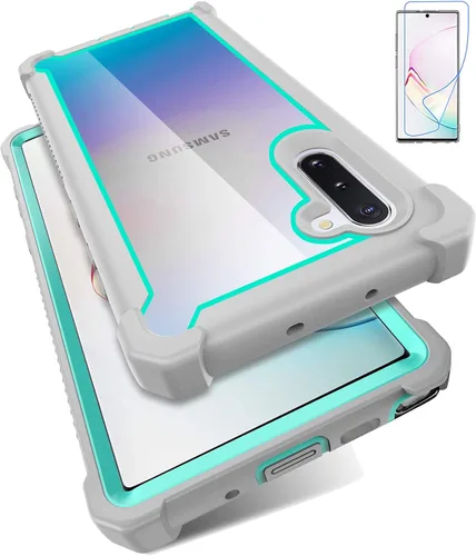 Vista 9 de Funda para Samsung Galaxy Note 10 con protector de pantalla, cuerpo completo, híbrido, de doble capa, a prueba de golpes, acrílico, funda trasera