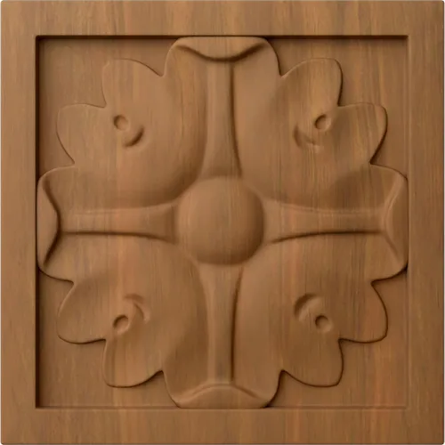 Vista 9 de Ekena Millwork ROS03X03X00EDAL Roseta cuadrada pequeña de Edimburgo, 3 pulgadas de ancho x 3 pulgadas de alto x 5/8 pulgadas de largo, aliso