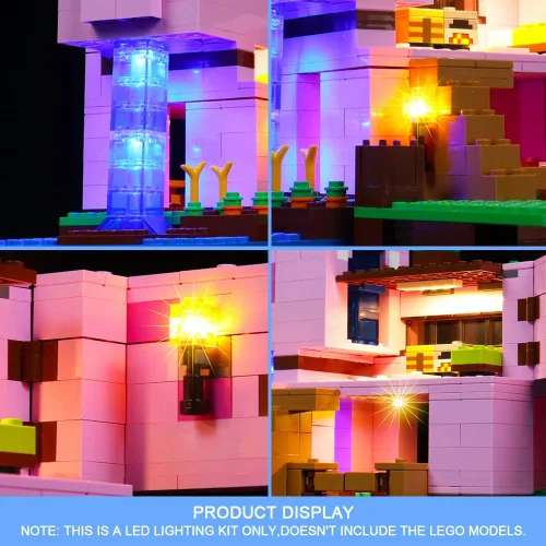 Vista 3 de VONADO Luces LED - Kit de casa de cerdo compatible con Lego 21170, iluminación de casa de cerdo de bricolaje