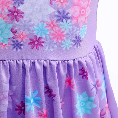 Vista 4 de Vestido de disfraz de princesa para niñas con accesorios, aretes con clip, traje de Halloween