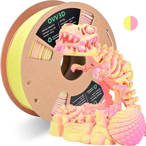 Vista 23 de OVV3D - Filamento PLA para impresora 3D de 8.82 oz x 4 bobinas, PLA Transparente Pla Multicolor