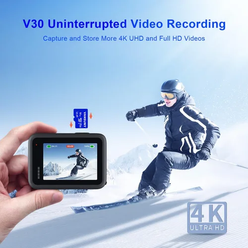 Vista 5 de Vansuny Tarjeta Micro SD de 64GB microSDXC con adaptador SD A1 App Performance V30 Grabación de video 4K C10 U3 Micro SD para teléfono, cámara