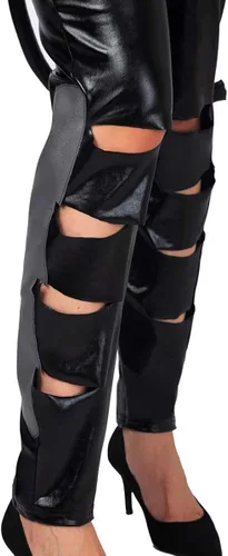 Vista 6 de Spooktacular Creations Disfraz clásico de Catwoman de Halloween para mujeres adultas, traje de gato con máscara de gatito y cinturón, Negro
