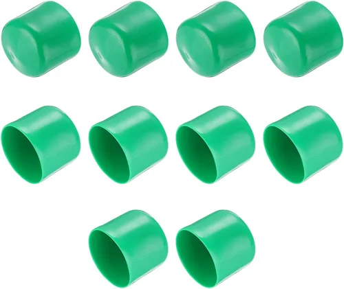 Vista 106 de uxcell 10 tapas de goma para extremos de 0.591 in de identificación, tapa de extremo redondo, protectores de rosca de tornillo, color negro