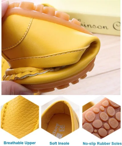 Vista 5 de Lonsoen - Mocasines de meter para niños y niñas, suaves y de vestir