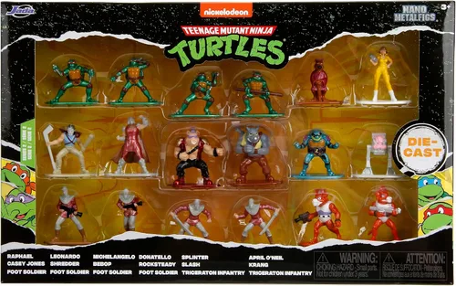 Vista 9 de Jada TMNT - Paquete de 18 figuras Wave 2 de 1.65 pulgadas fundidas a presión Nano Metalfigs, juguetes para niños y adultos