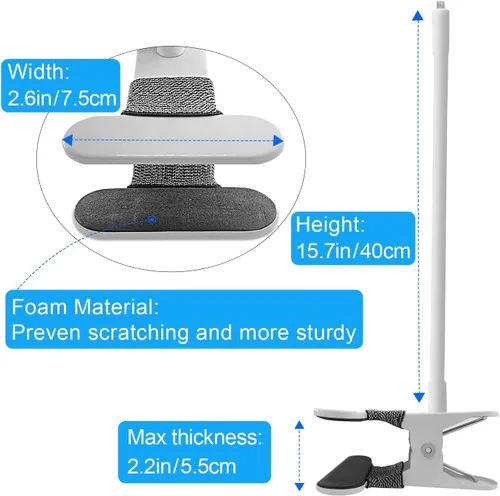 Vista 5 de Soporte para monitor de bebé compatible con HelloBaby HB6550/HB65/HB66/HB248, ANMEATE SM935E cámara de monitor de bebé de 15.7 pulgadas con clip