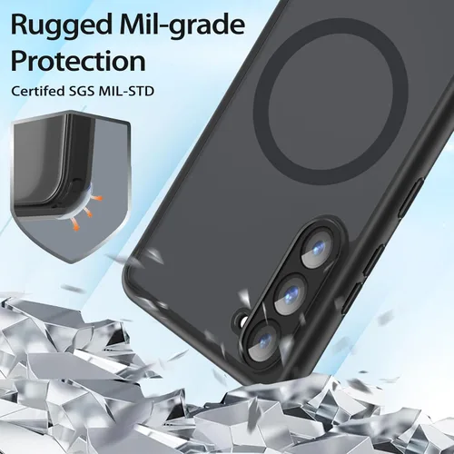 Vista 2 de HikerClub Funda magnética para Galaxy A16 (2024), compatible con cargador inalámbrico, ajuste delgado, Amti-Scratch, translúcido, mate, cubierta