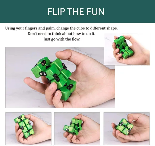 Vista 5 de QIYI - Pequeño elefante dorado actualizado juguete Infinity Cube Fidget, genial Mini Gadget, el mejor para aliviar el estrés y la ansiedad y matar
