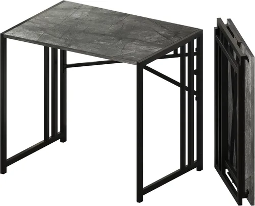 Vista 13 de Lutown-Teen Escritorio pequeño plegable de 32 pulgadas, escritorio pequeño de oficina sin necesidad de montaje, escritorio para computadora de Beige