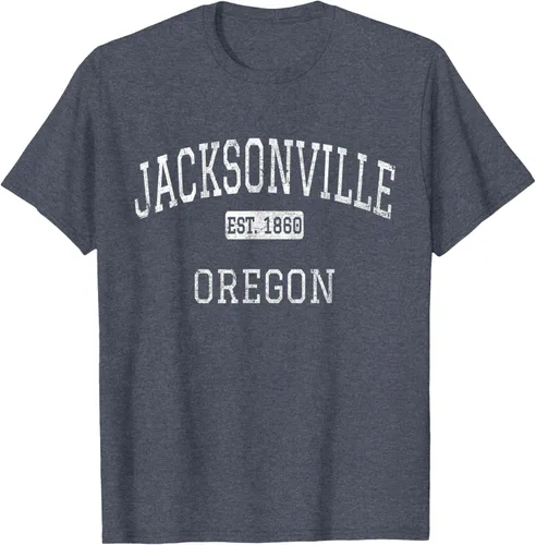 Vista 34 de Jacksonville Oregon OR - Camiseta vintage, Negro